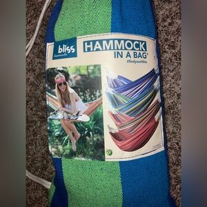 Bliss hammock in a bag it’s green/blue.